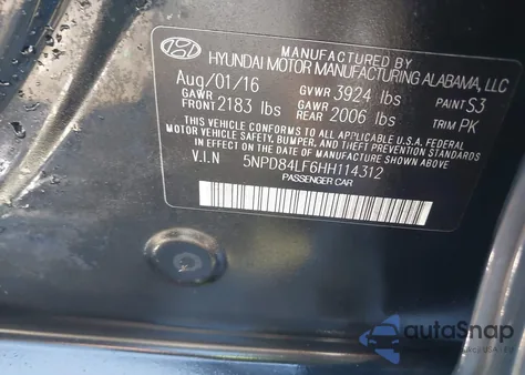 2017 Hyundai Elantra Se из США, поврежденный, VIN 5NPD84LF6HH114312